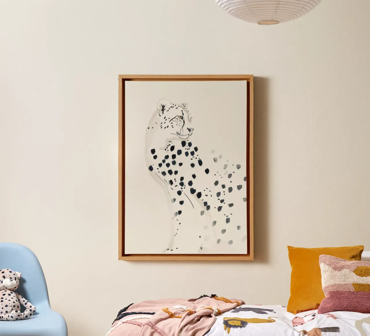 Cheetah 15 Black and White canvas by ThingDesign