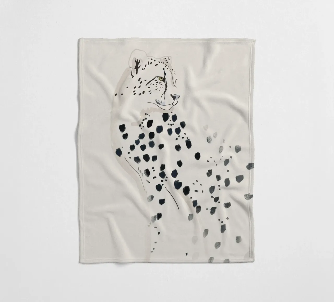 Ghepardo 15 Bianco e Nero coperta in pile da ThingDesign