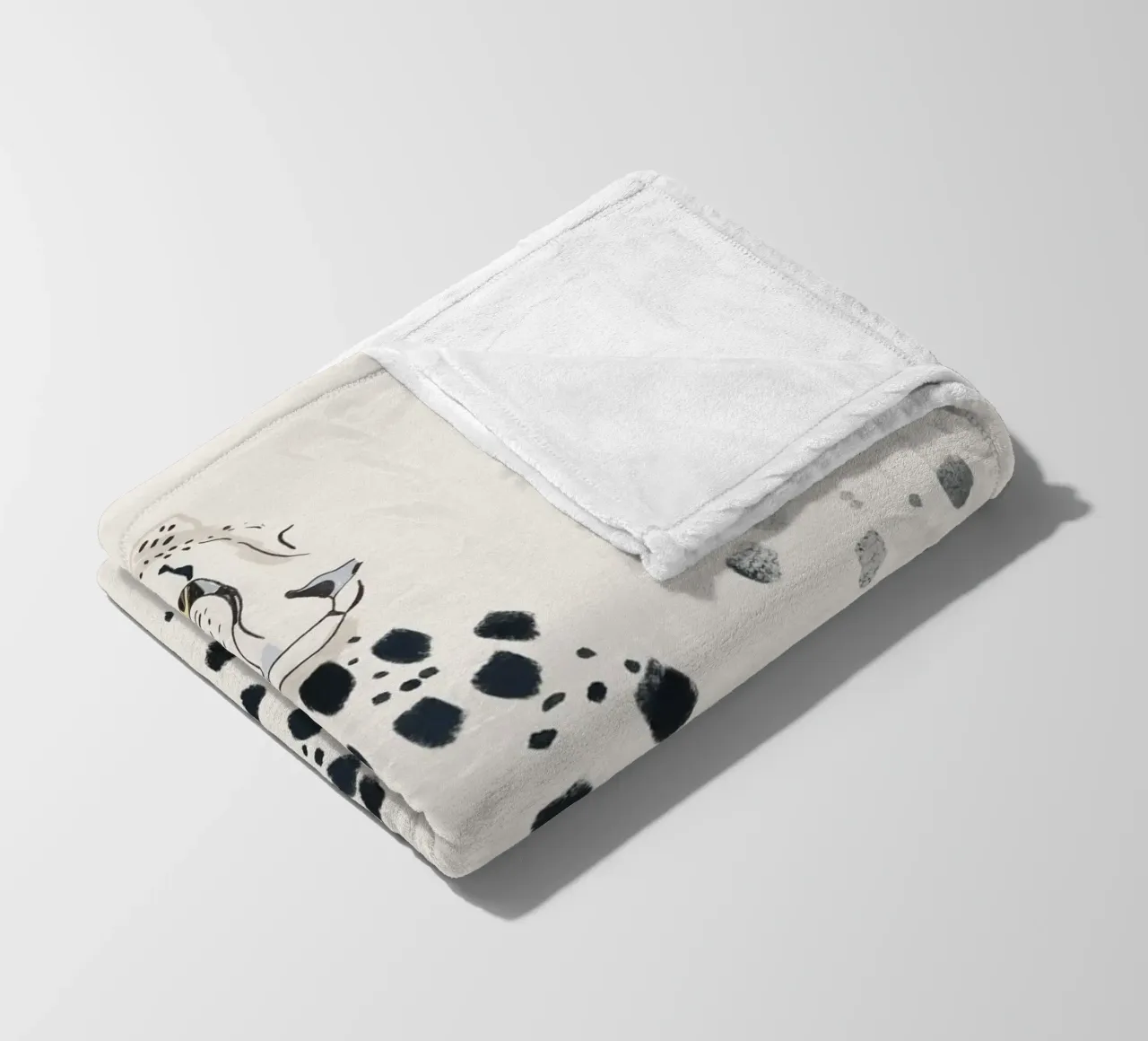 Ghepardo 15 Bianco e Nero coperta in pile da ThingDesign