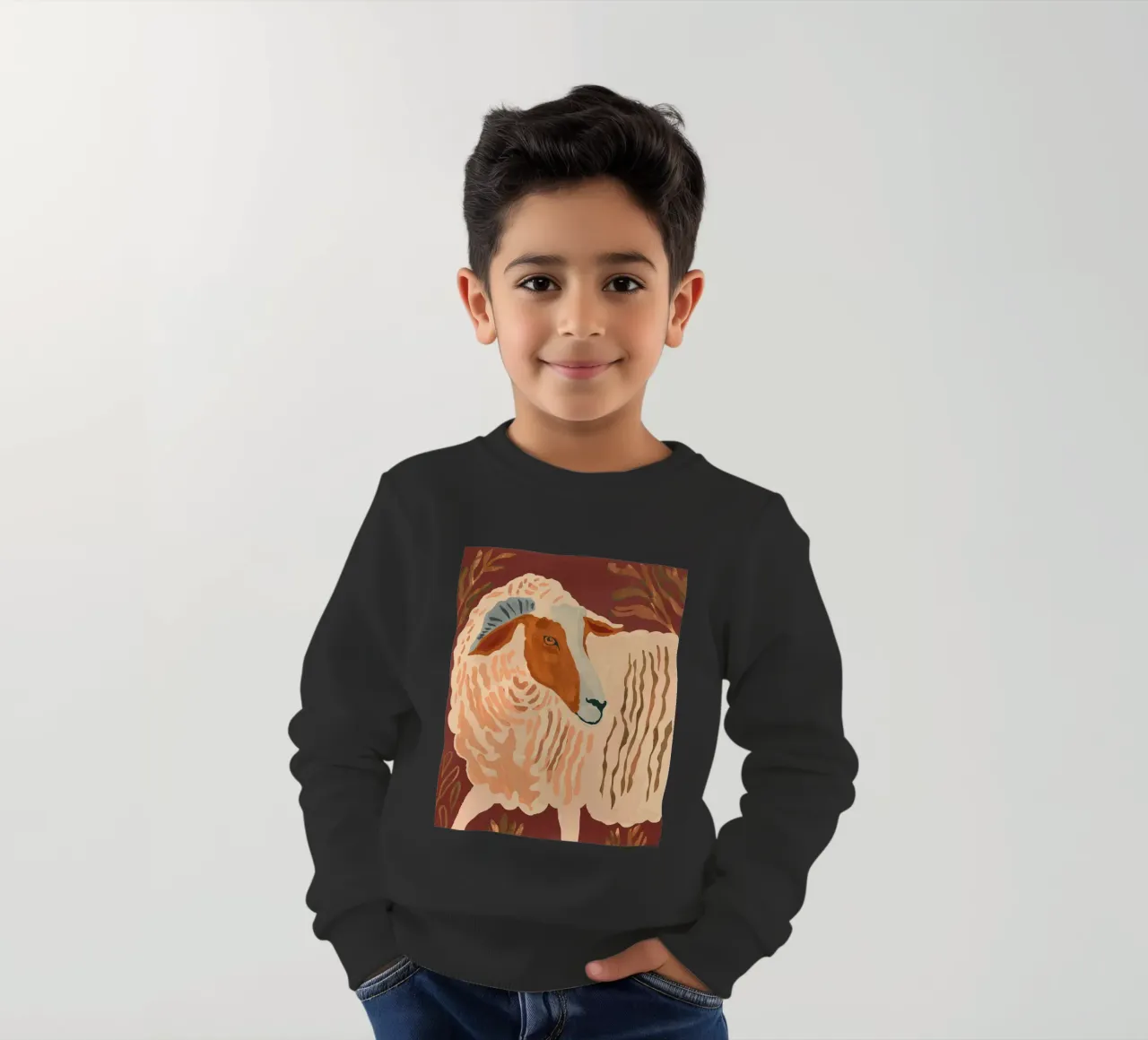 Ariete rustico astratto felpa bambino da ThingDesign