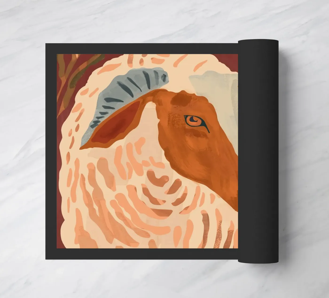 Abstract Rustic Ram doormat by ThingDesign