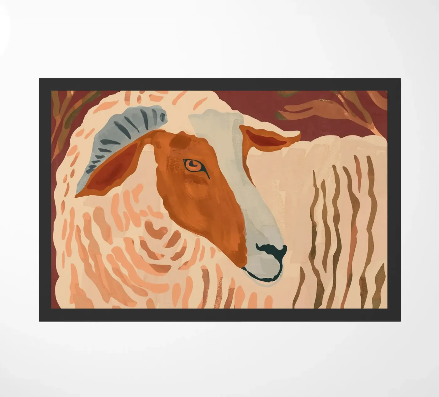 Abstract Rustic Ram doormat by ThingDesign