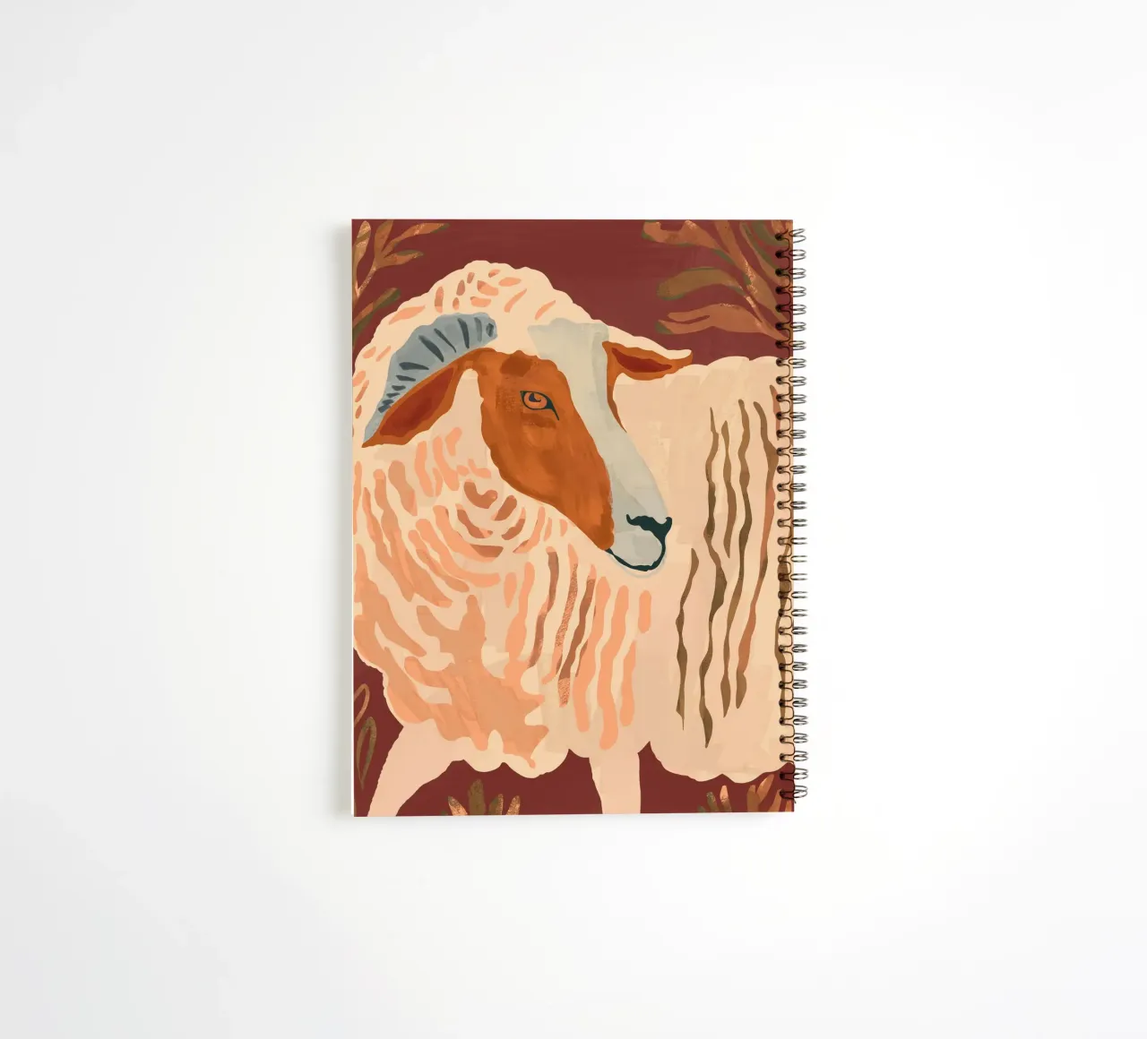 Abstract Rustic Ram spiral notebook by ThingDesign