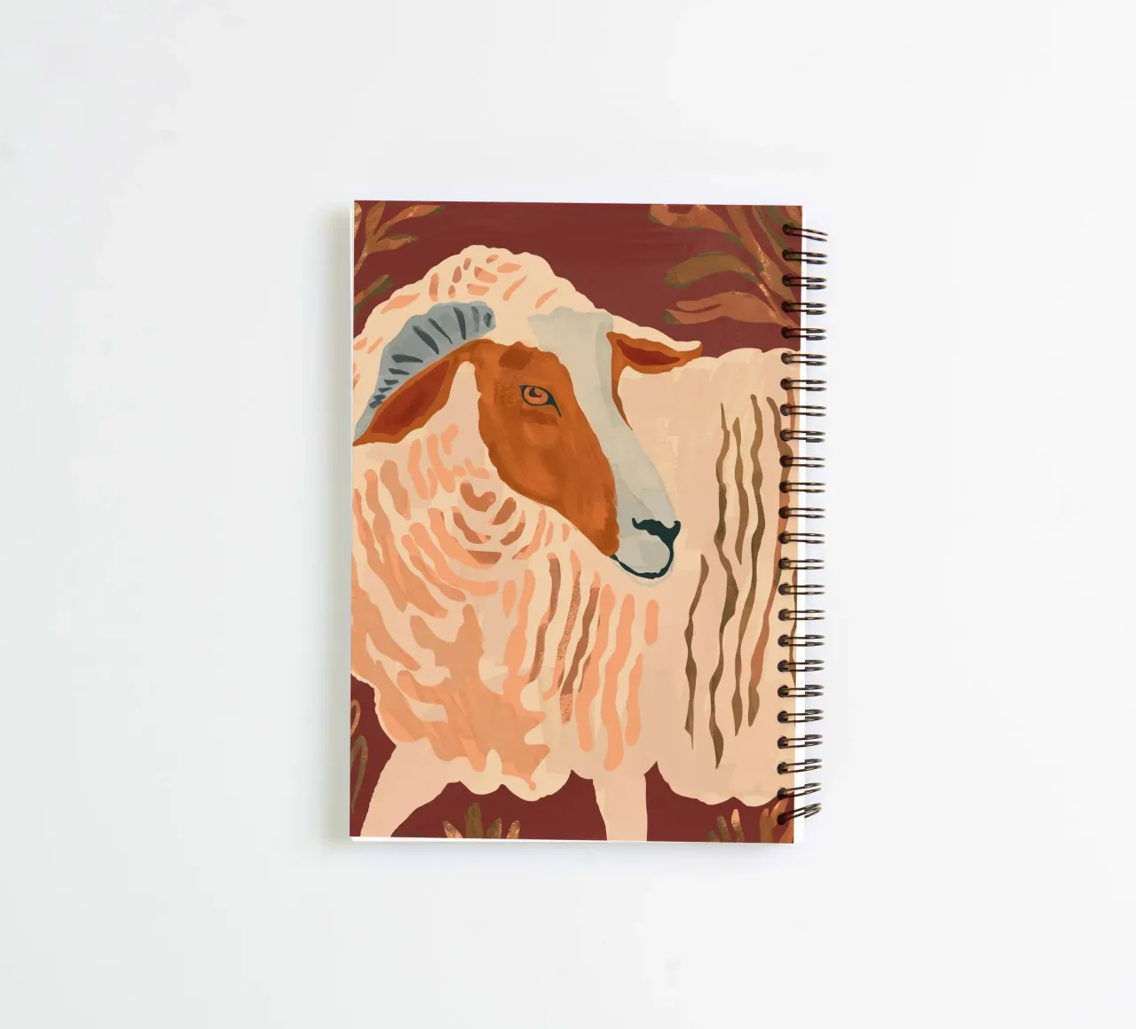 Abstract Rustic Ram spiral notebook by ThingDesign