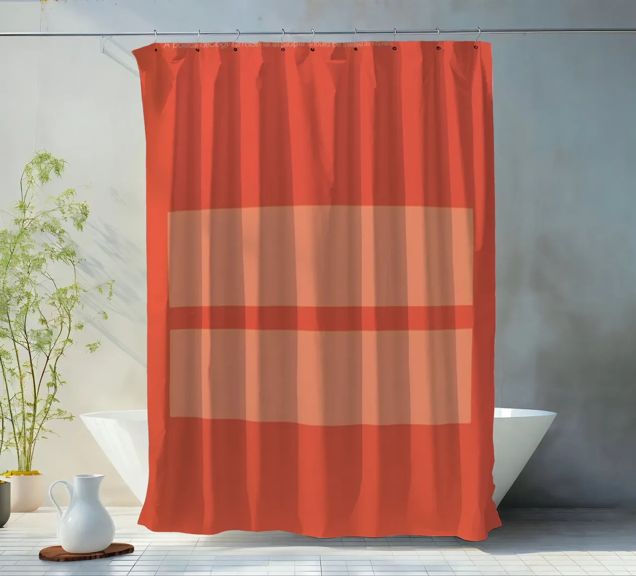 Egalitarianism shower curtain by Genís Carreras
