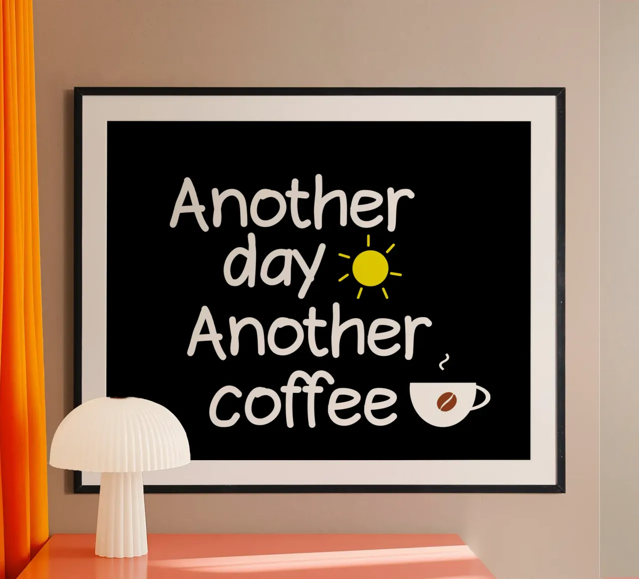 Another day another coffee poster con telaio in plastica da happieeagle