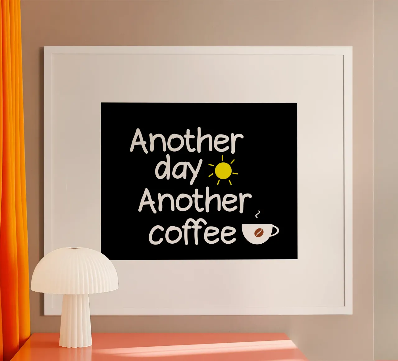 Another day another coffee poster con telaio in plastica da happieeagle