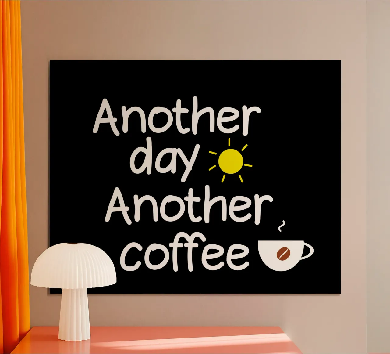 Another day another coffee poster con telaio in plastica da happieeagle