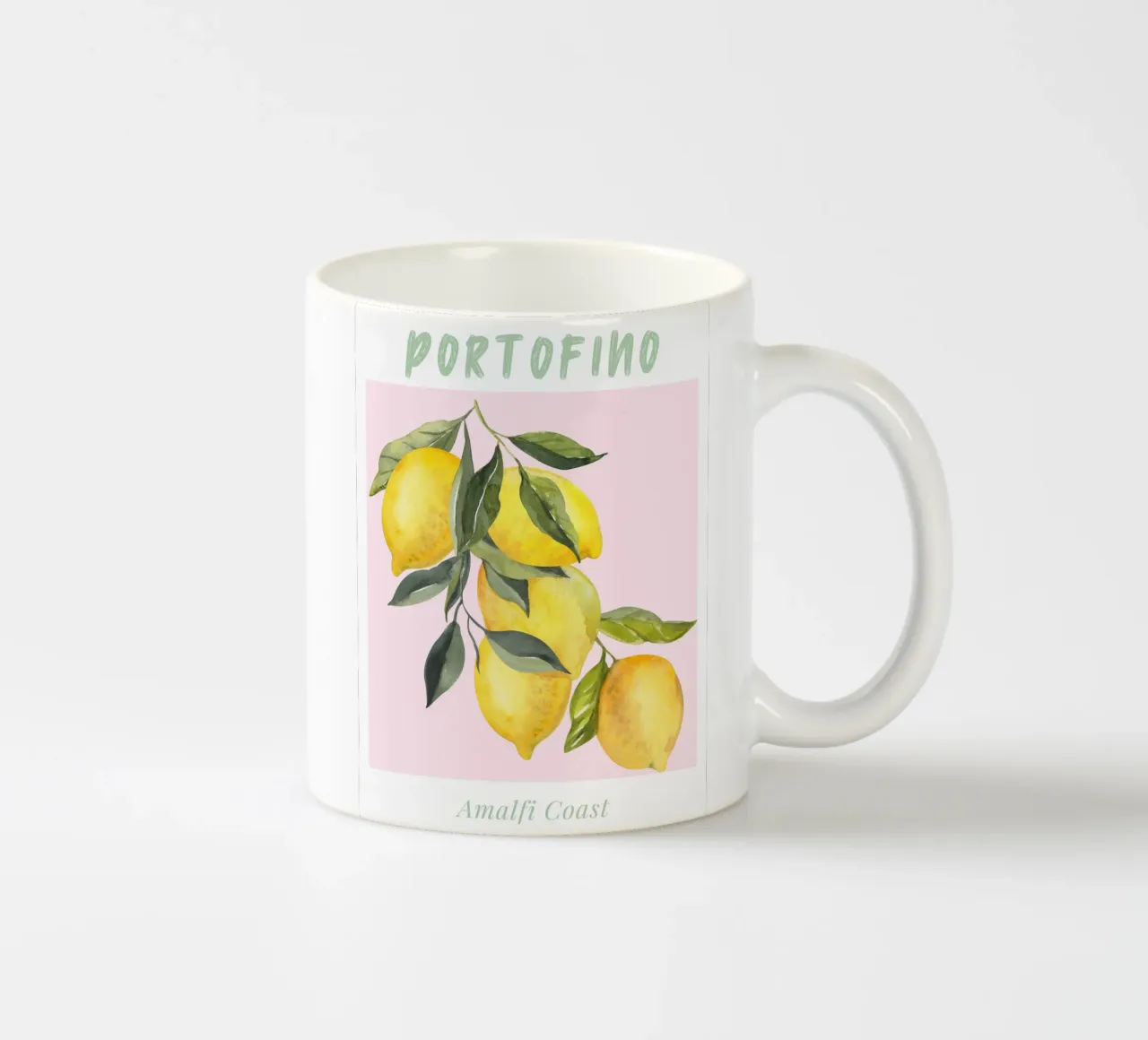 Positano Zitrone Italien Illustration Keramik Tasse von Bella Studio