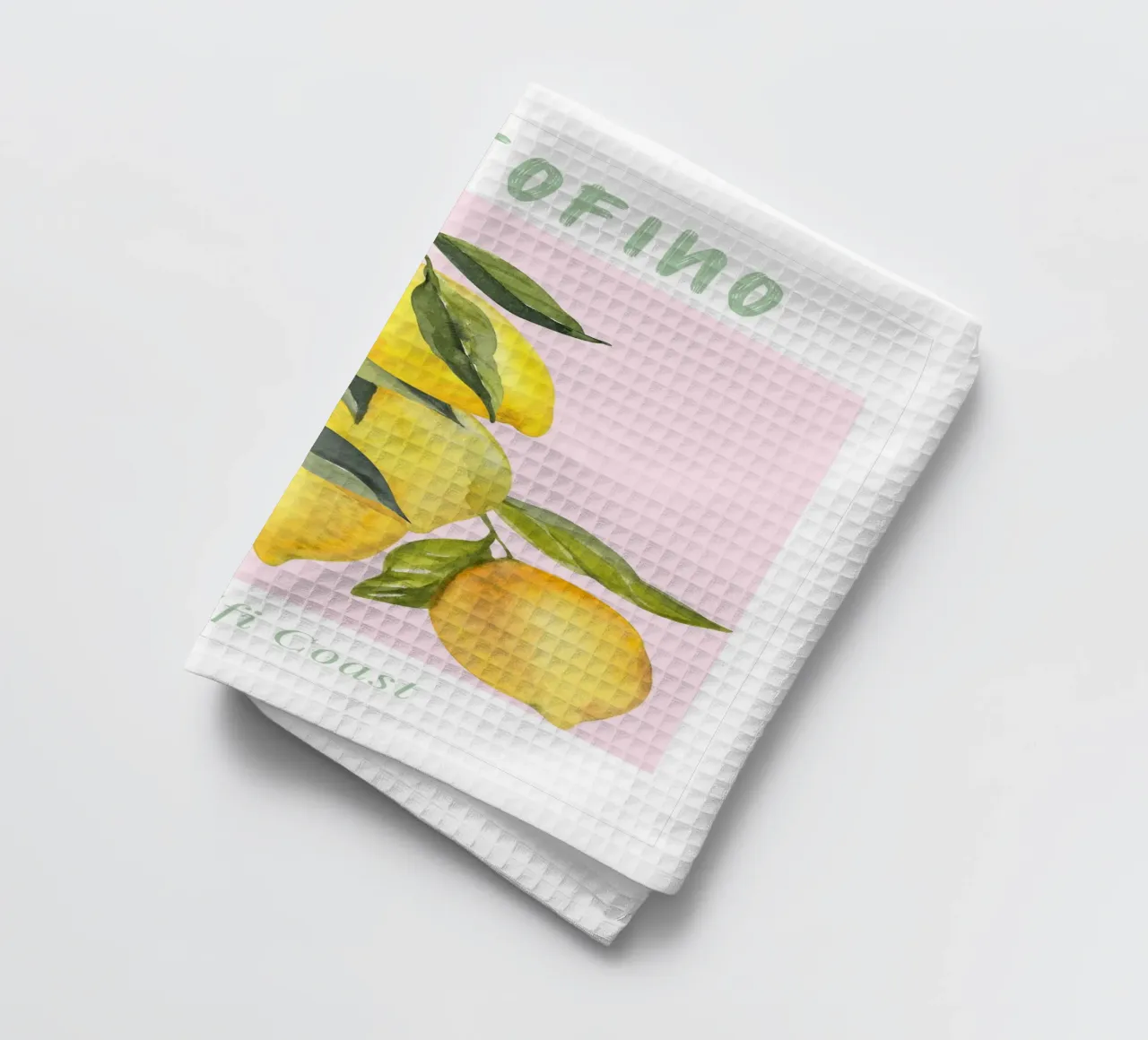 Positano Zitrone Italien Illustration Geschirrtuch von Bella Studio