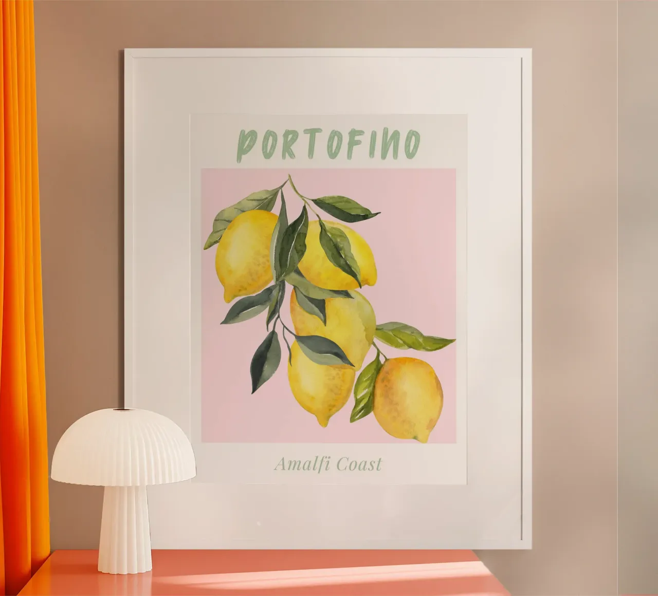 Positano Zitrone Italien Illustration Hahnemühle von Bella Studio