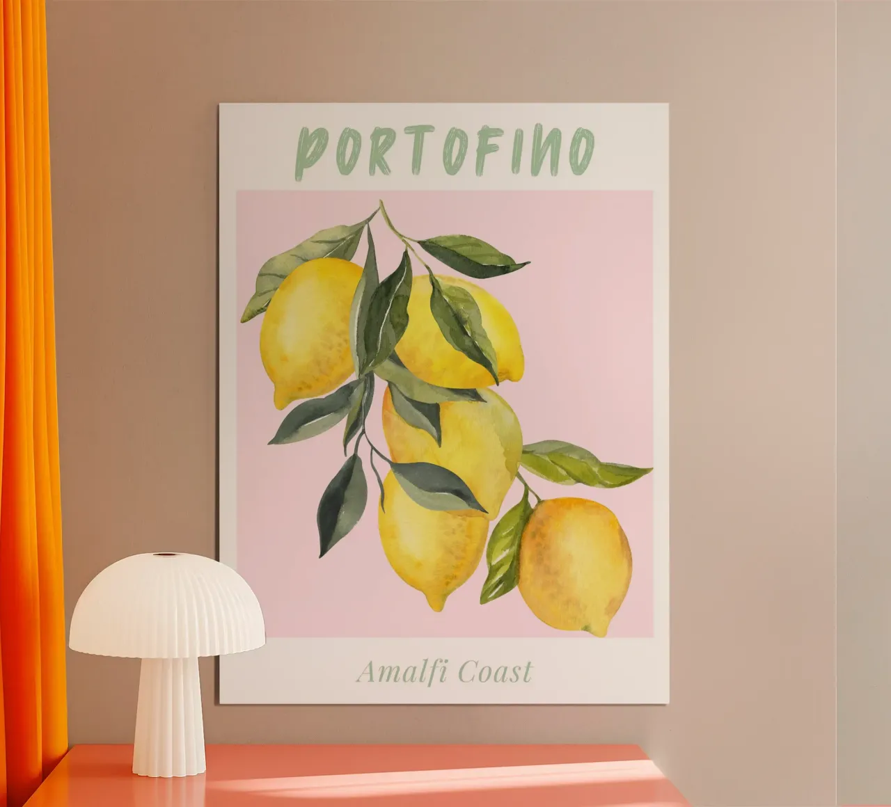 Positano Zitrone Italien Illustration Hahnemühle von Bella Studio