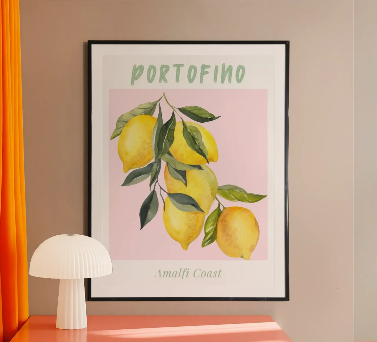 Positano Zitrone Italien Illustration Hahnemühle von Bella Studio