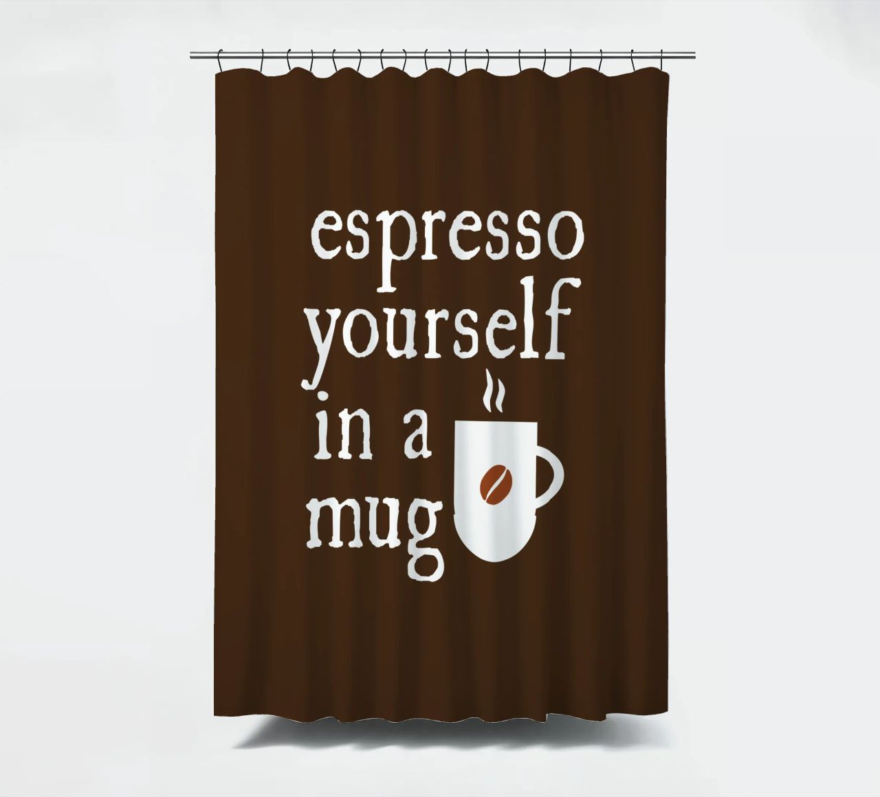 Espresso yourself in a mug Duschvorhang von happieeagle