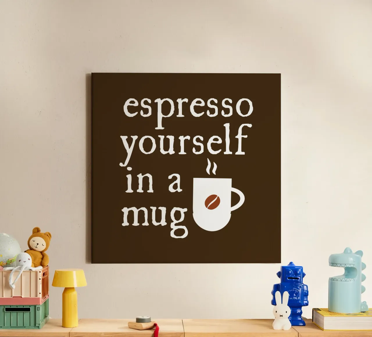Espresso yourself in a mug tela con Cornice a cassetta da happieeagle