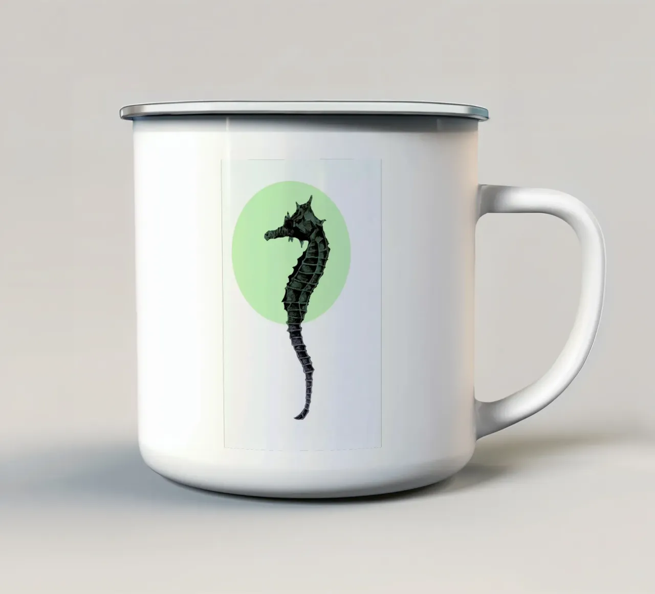 Seahorse tazza in smalto da Morgan Kendall