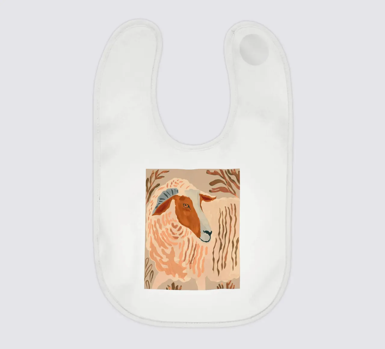 Ram rustico astratto 2 bavaglino da ThingDesign