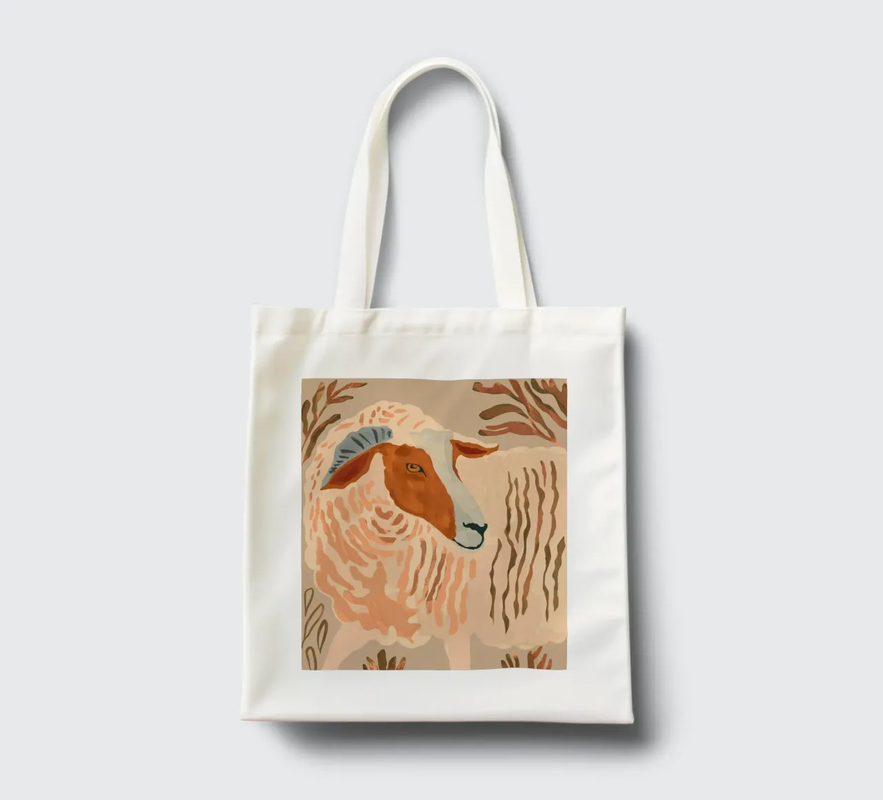 Ram rustico astratto 2 borsa in juta da ThingDesign