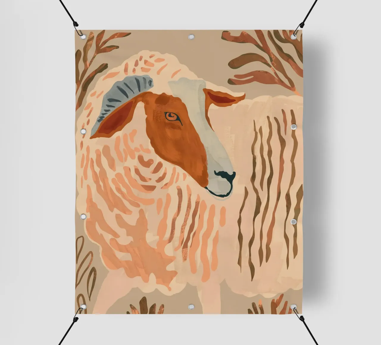 Ram rustico astratto 2 telo in pvc da ThingDesign