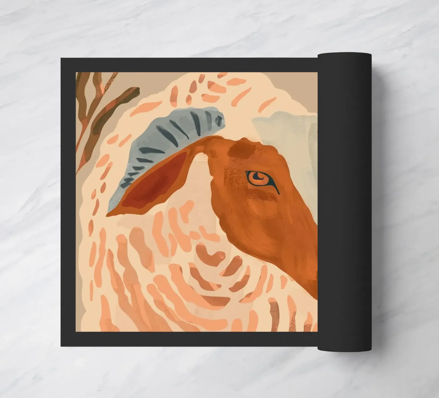 Abstract Rustic Ram 2 doormat by ThingDesign