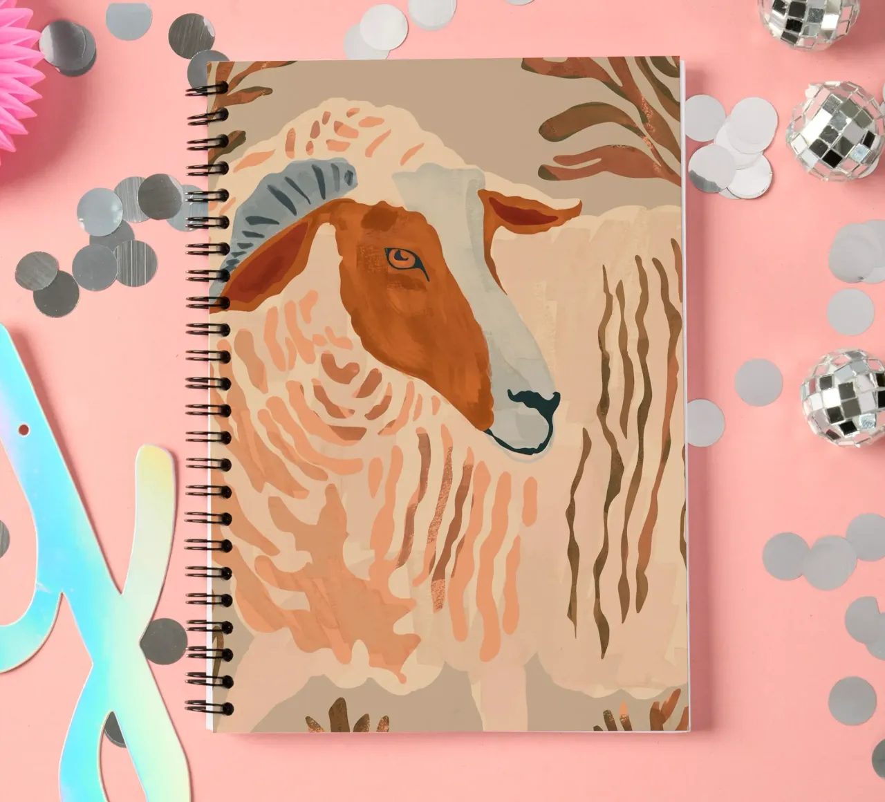 Abstract Rustic Ram 2 spiral notebook by ThingDesign
