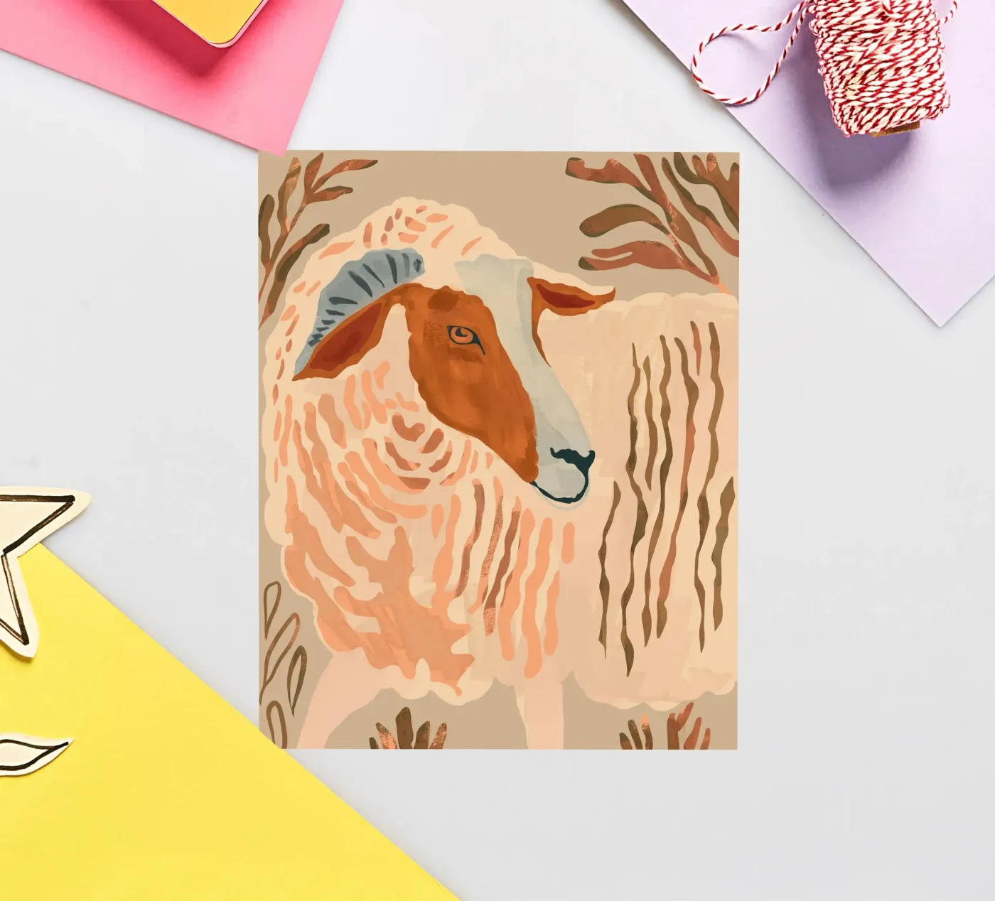 Abstract Rustic Ram 2 sticker by ThingDesign