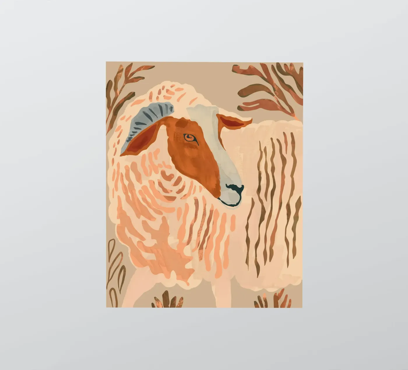 Abstract Rustic Ram 2 sticker by ThingDesign