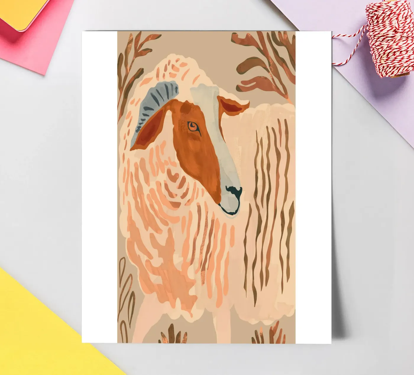 Abstract Rustic Ram 2 sticker sheet by ThingDesign