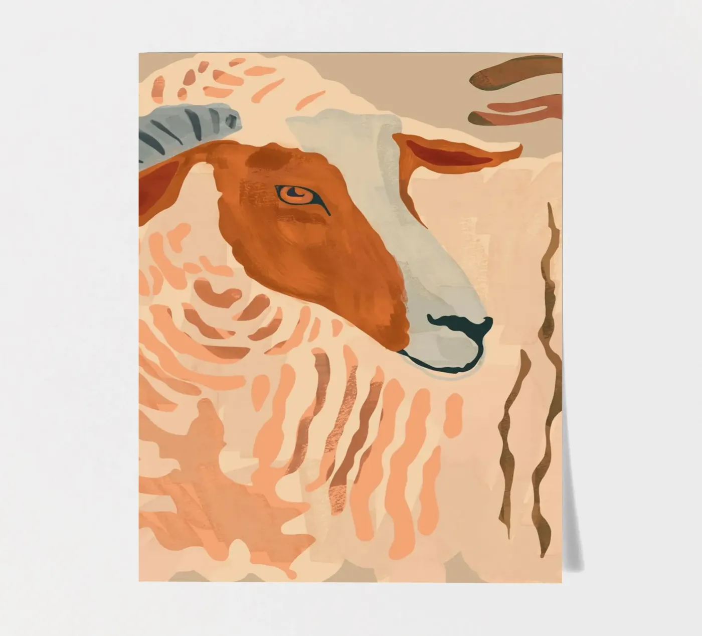 Abstract Rustic Ram 2 sticker sheet by ThingDesign