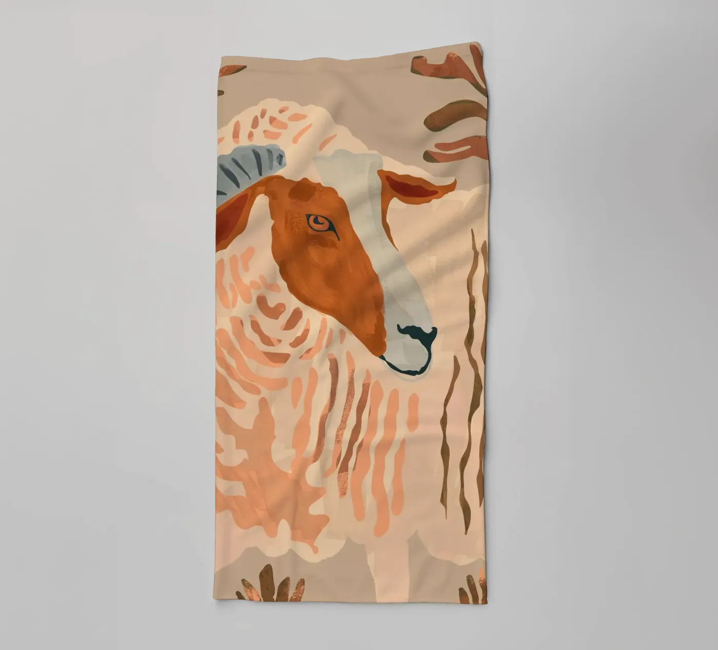 Abstract Rustic Ram 2 towel by ThingDesign