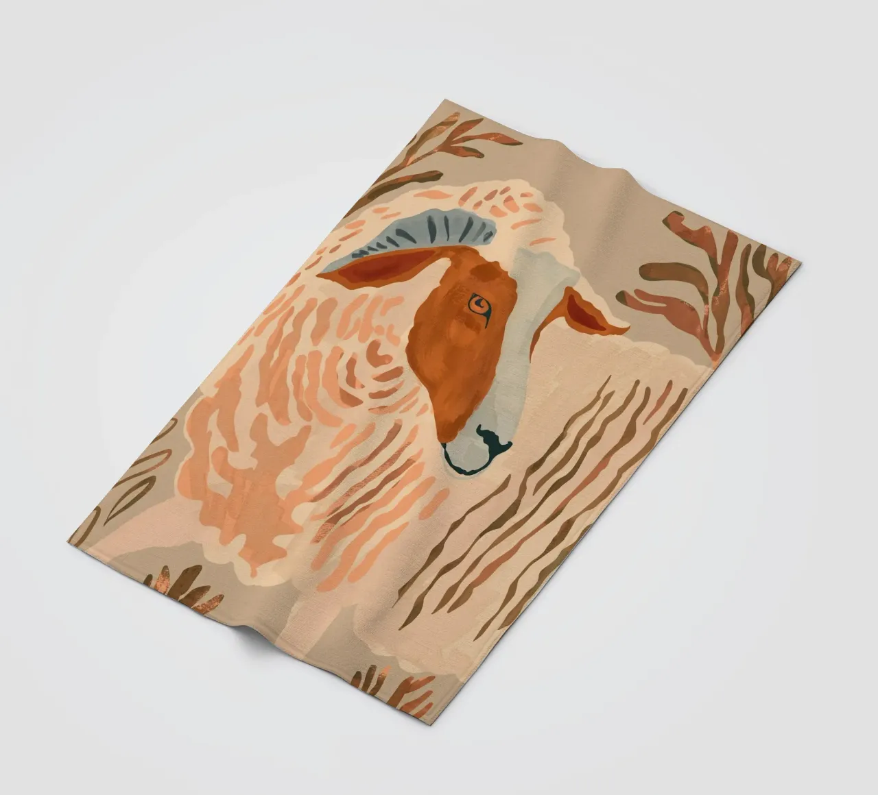 Ram rustico astratto 2 coperta in pile da ThingDesign