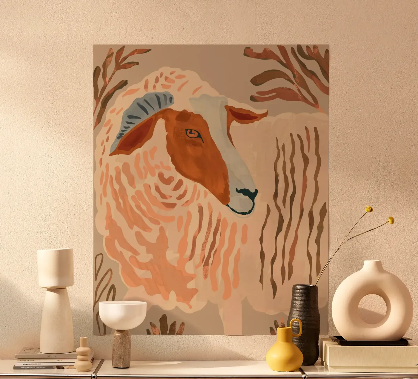 Abstract Rustic Ram 2 poster by ThingDesign