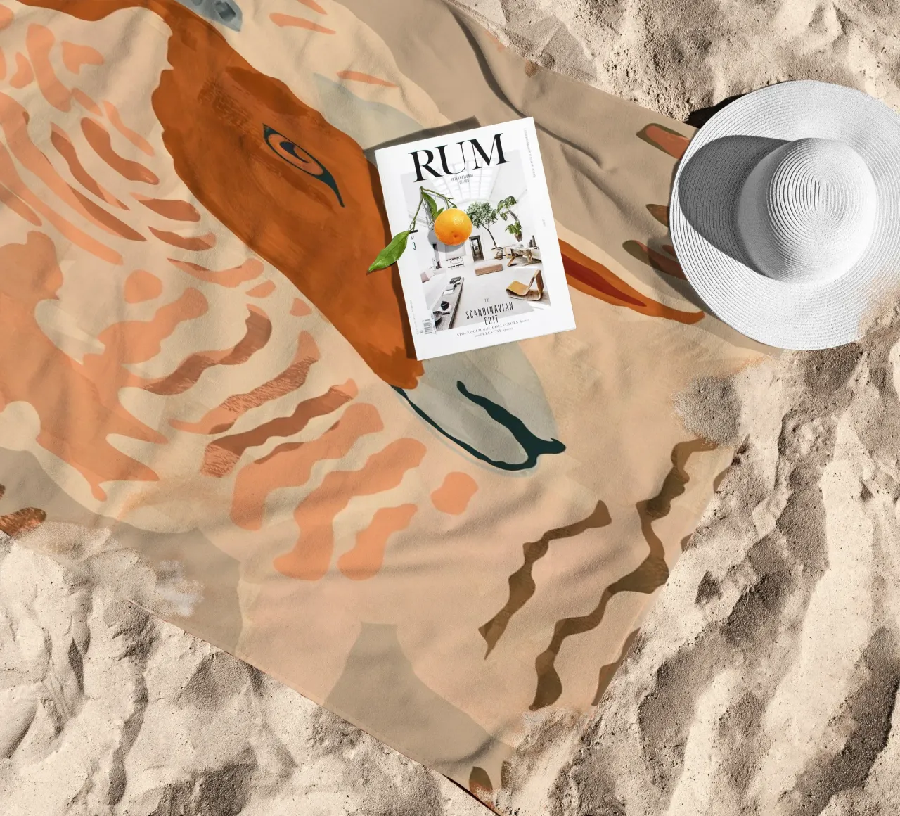 Ram rustico astratto 2 telo mare da ThingDesign