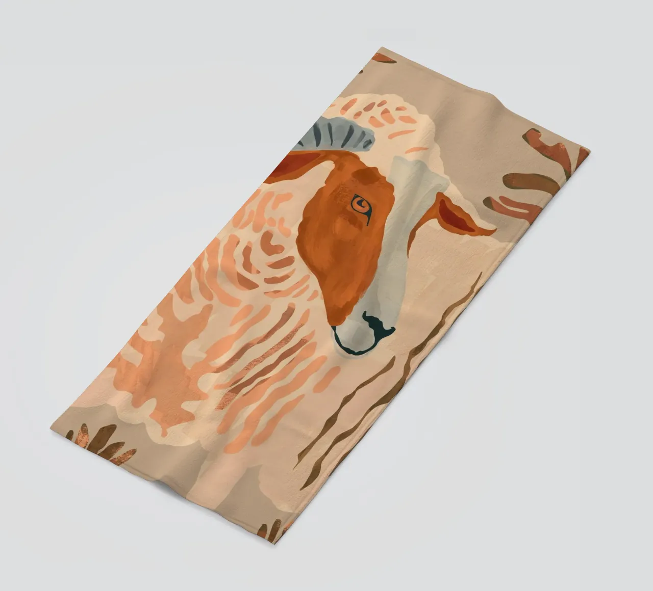 Ram rustico astratto 2 telo mare da ThingDesign