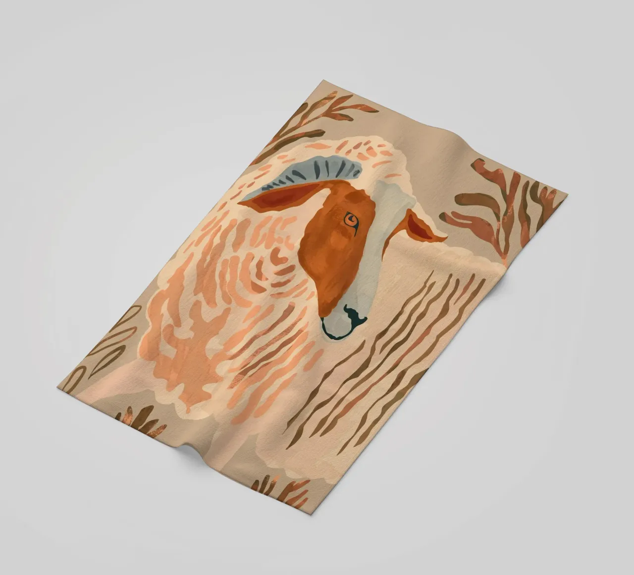 Ram rustico astratto 2 telo mare da ThingDesign