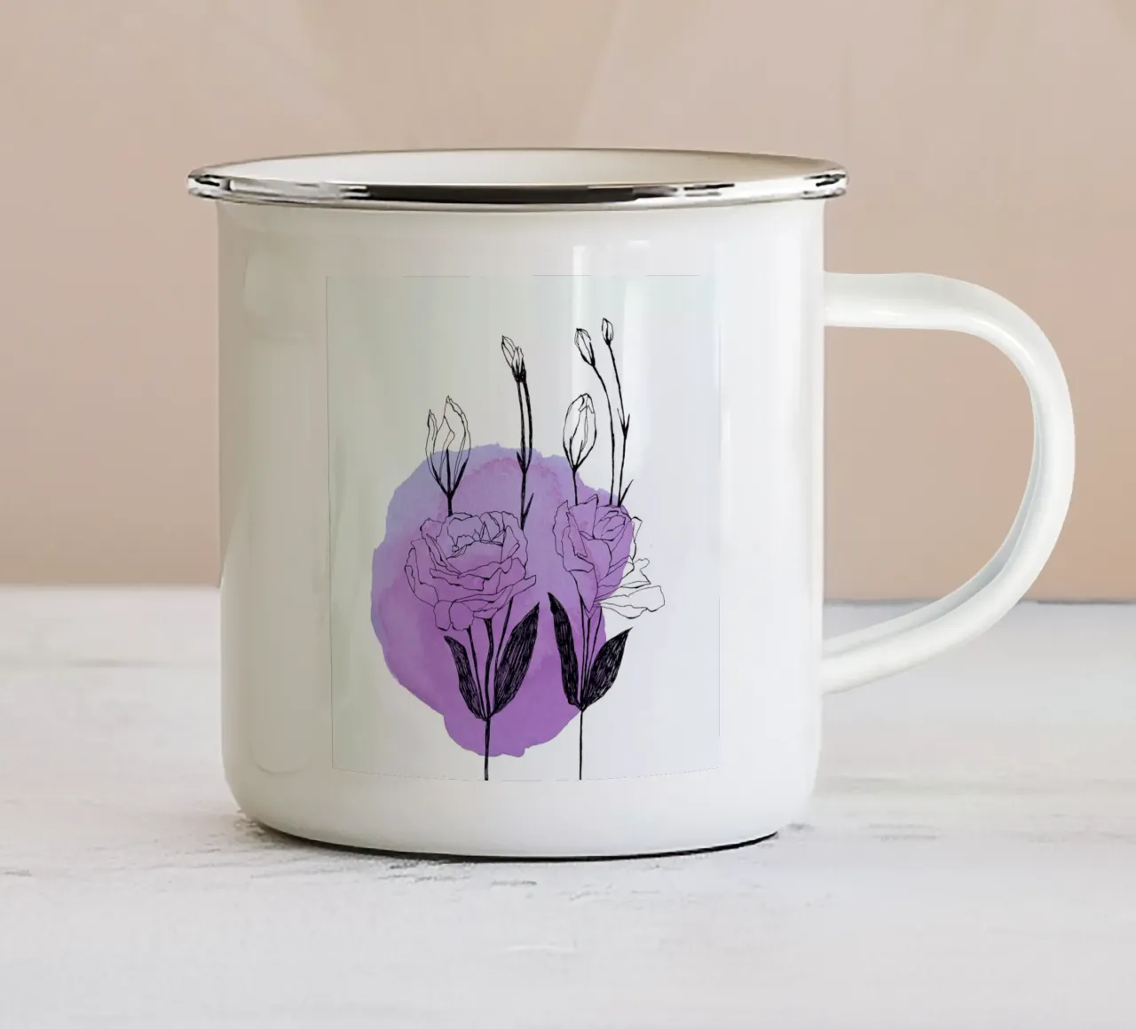 Lisianthus emaille mok van Morgan Kendall