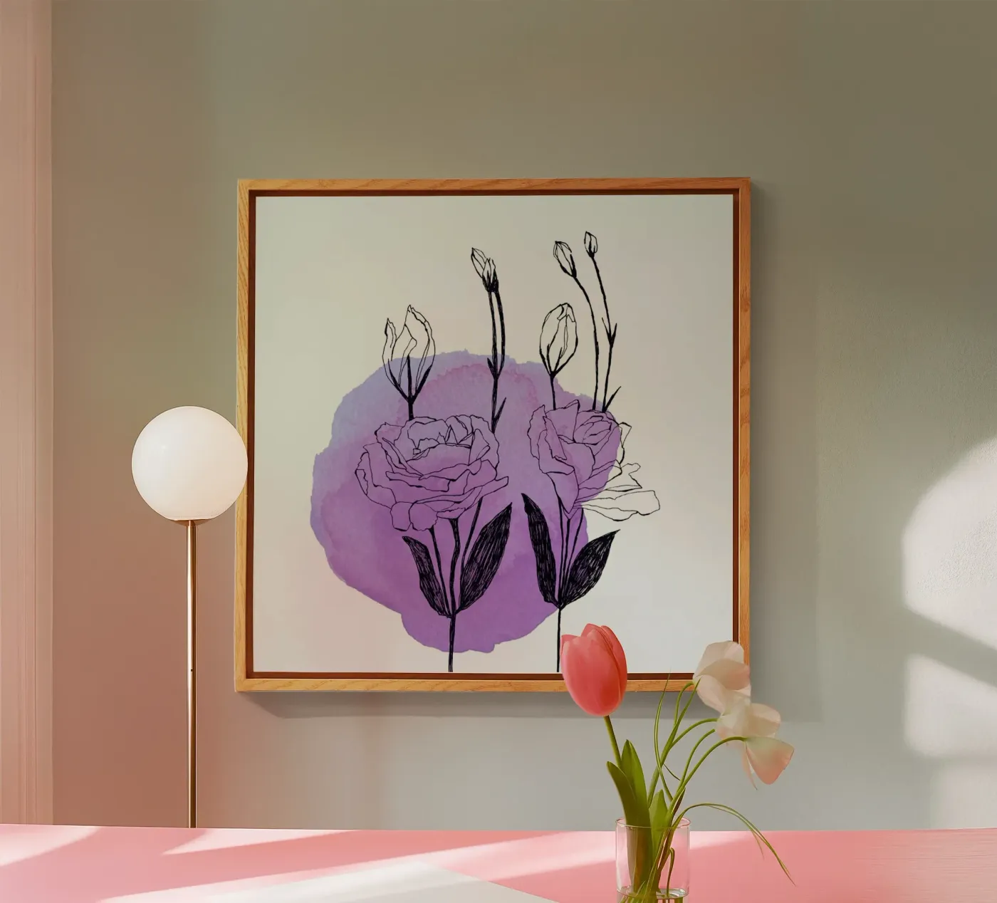 Lisianthus acrylic glass by Morgan Kendall