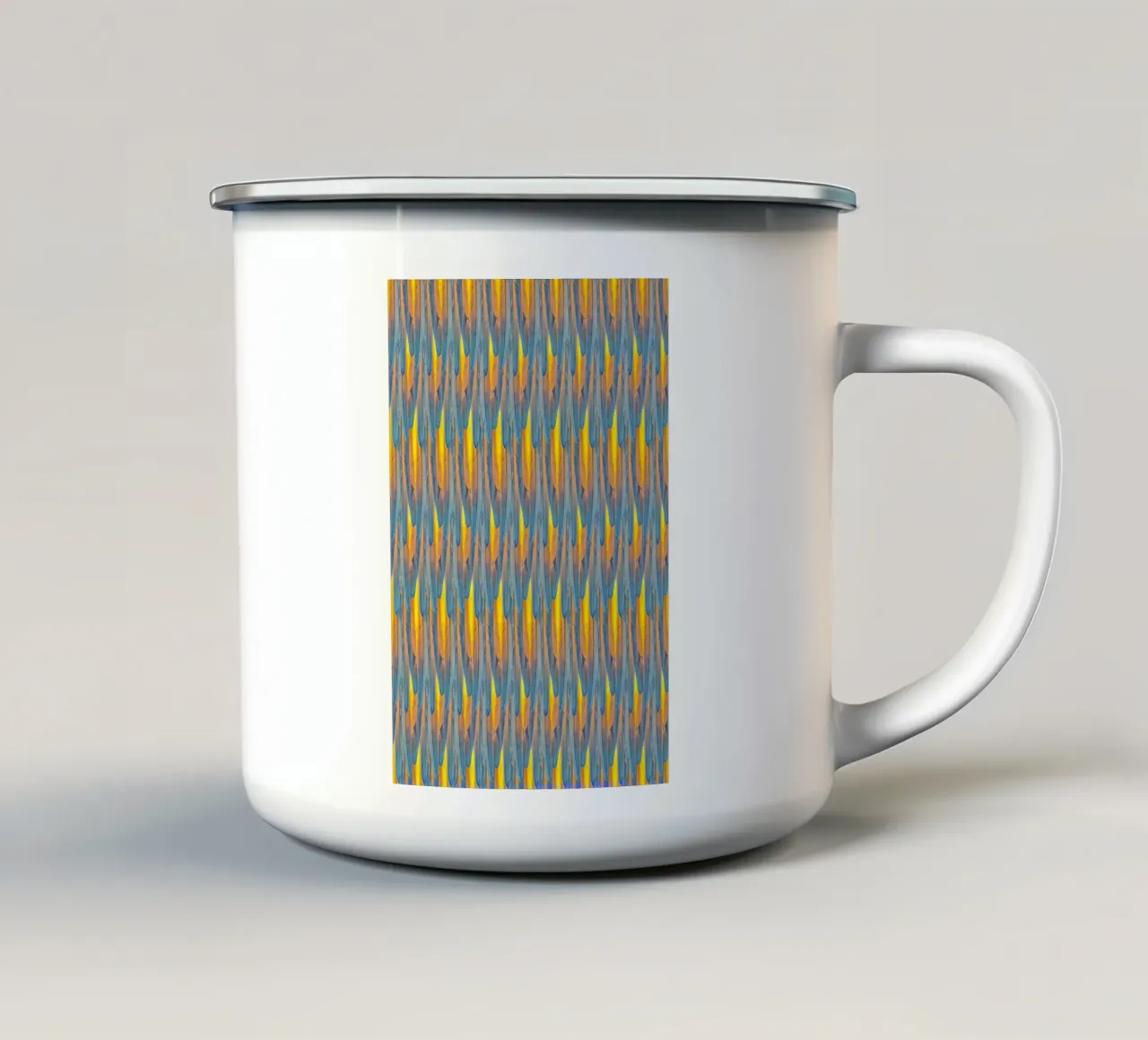 Feathered Harmony: Yellow & Blue Feathers tazza in smalto da Curious Collections by Marielle Leenders