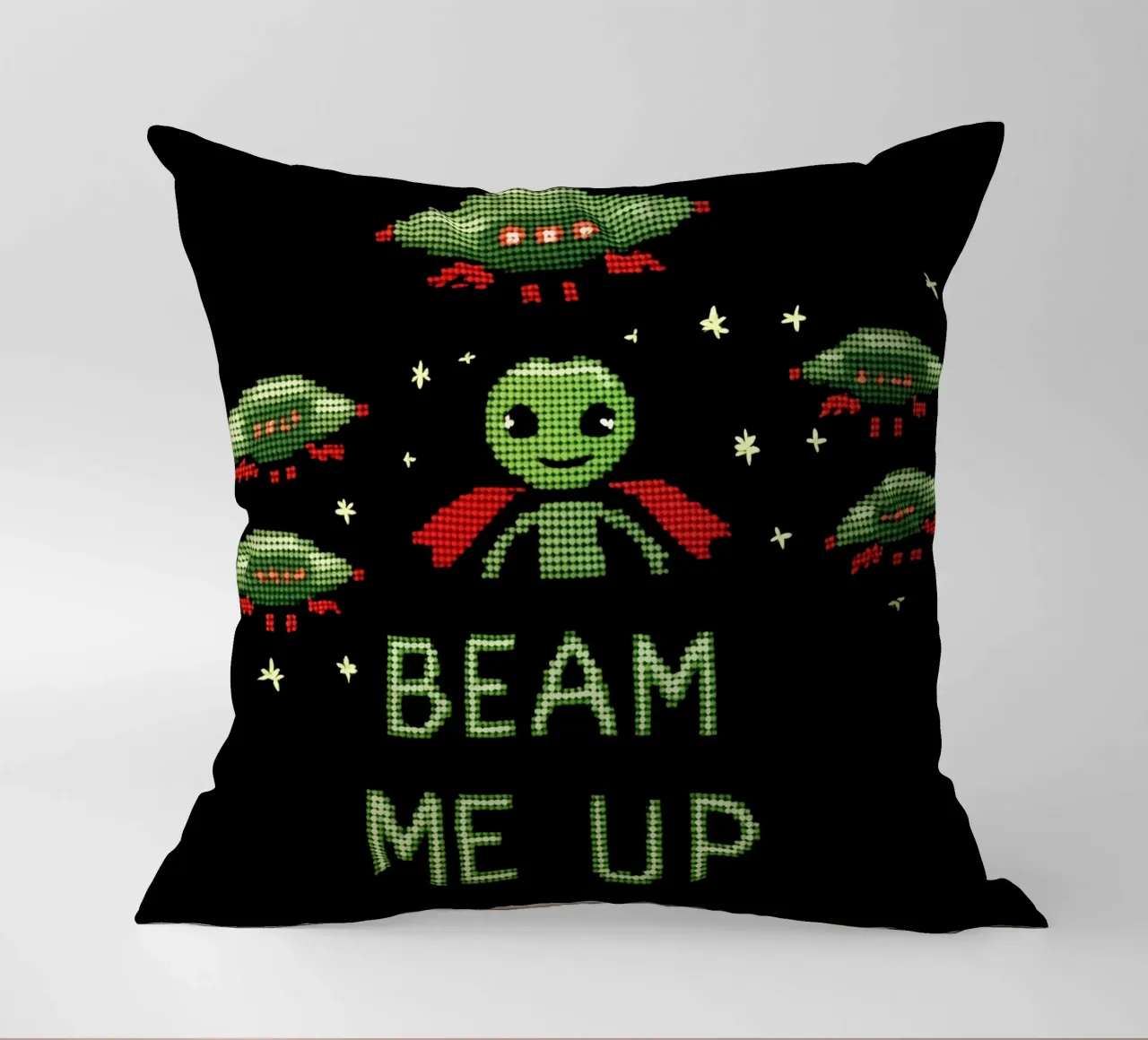 Beam Me Up | Ricamo di alieni cuscino da Autofocus
