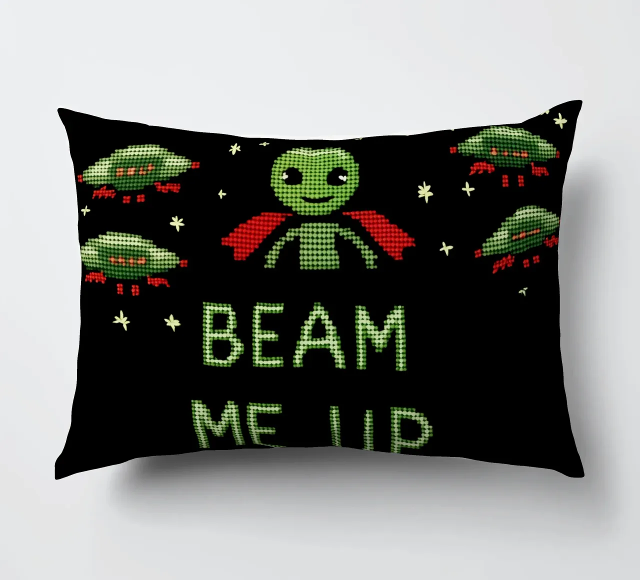Beam Me Up | Ricamo di alieni cuscino da Autofocus