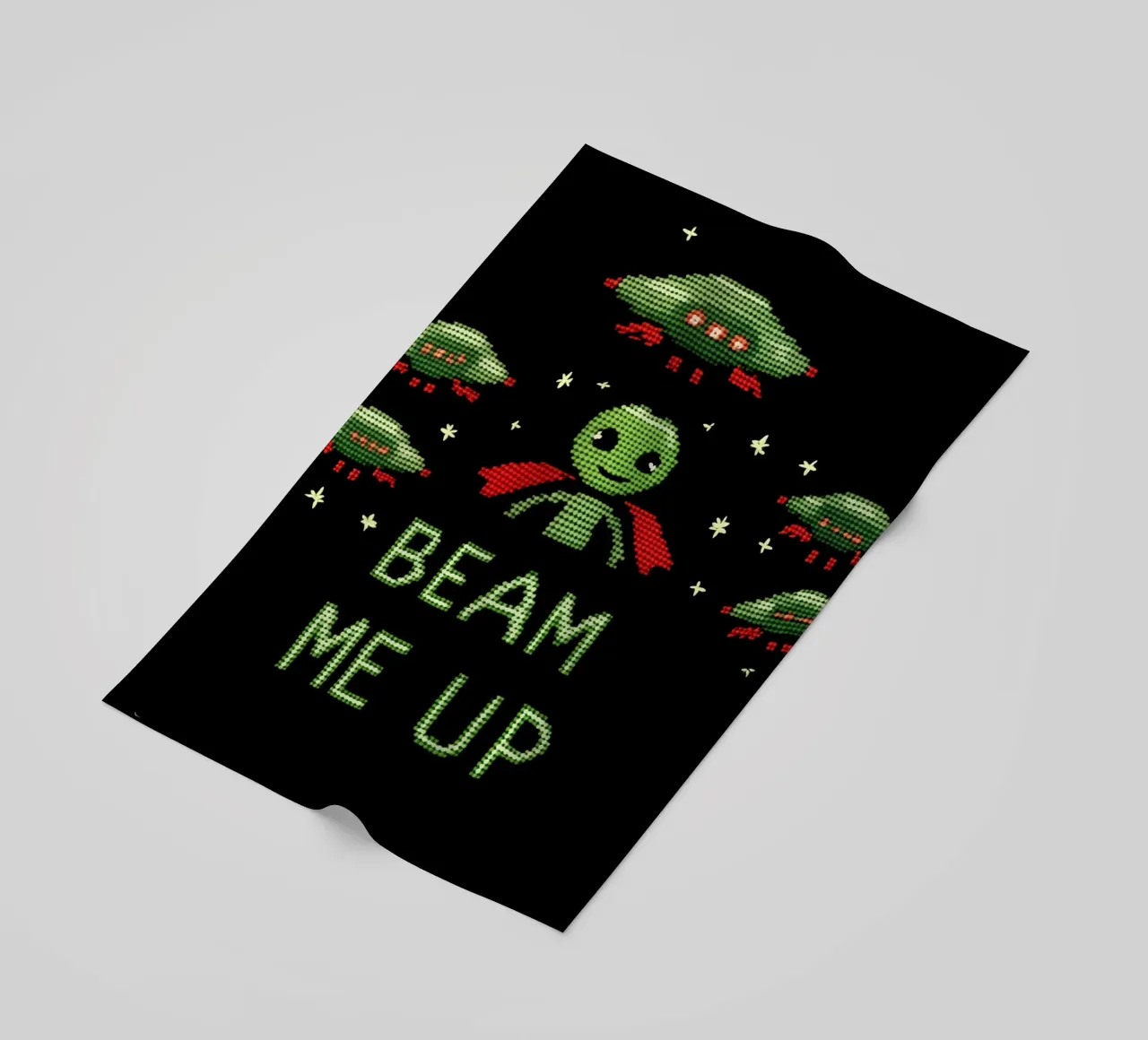 Beam Me Up | Ricamo di alieni telo mare da Autofocus