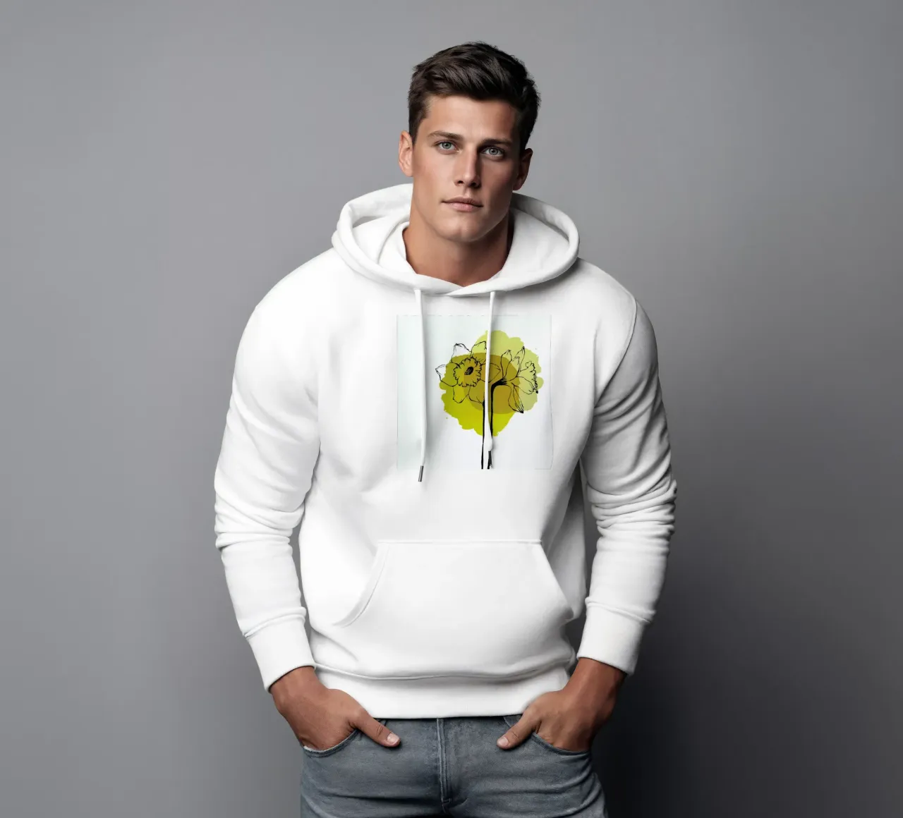 Yellow Daffodils felpa con cappuccio da Morgan Kendall