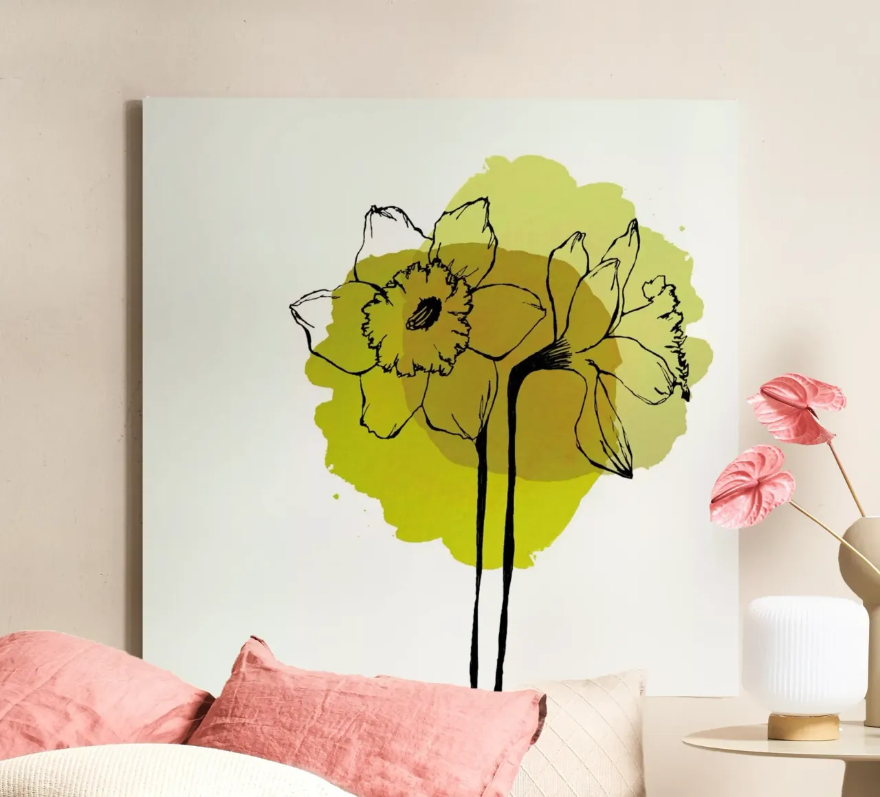 Yellow Daffodils tela con Cornice a cassetta da Morgan Kendall