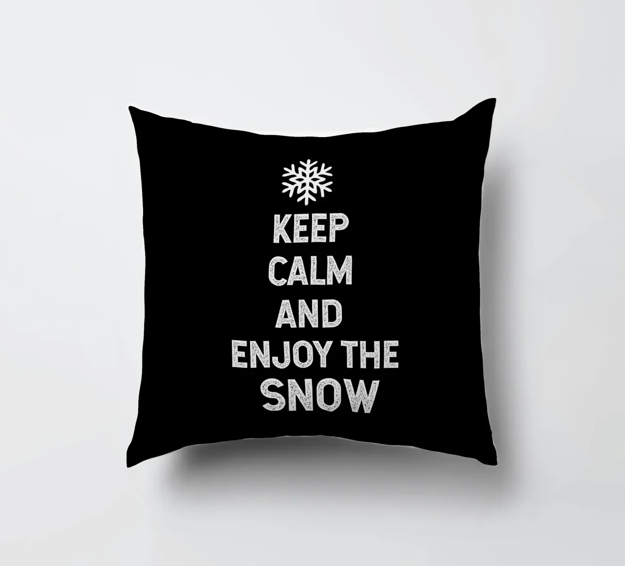 keep calm and enjoy the snow cuscino da happieeagle