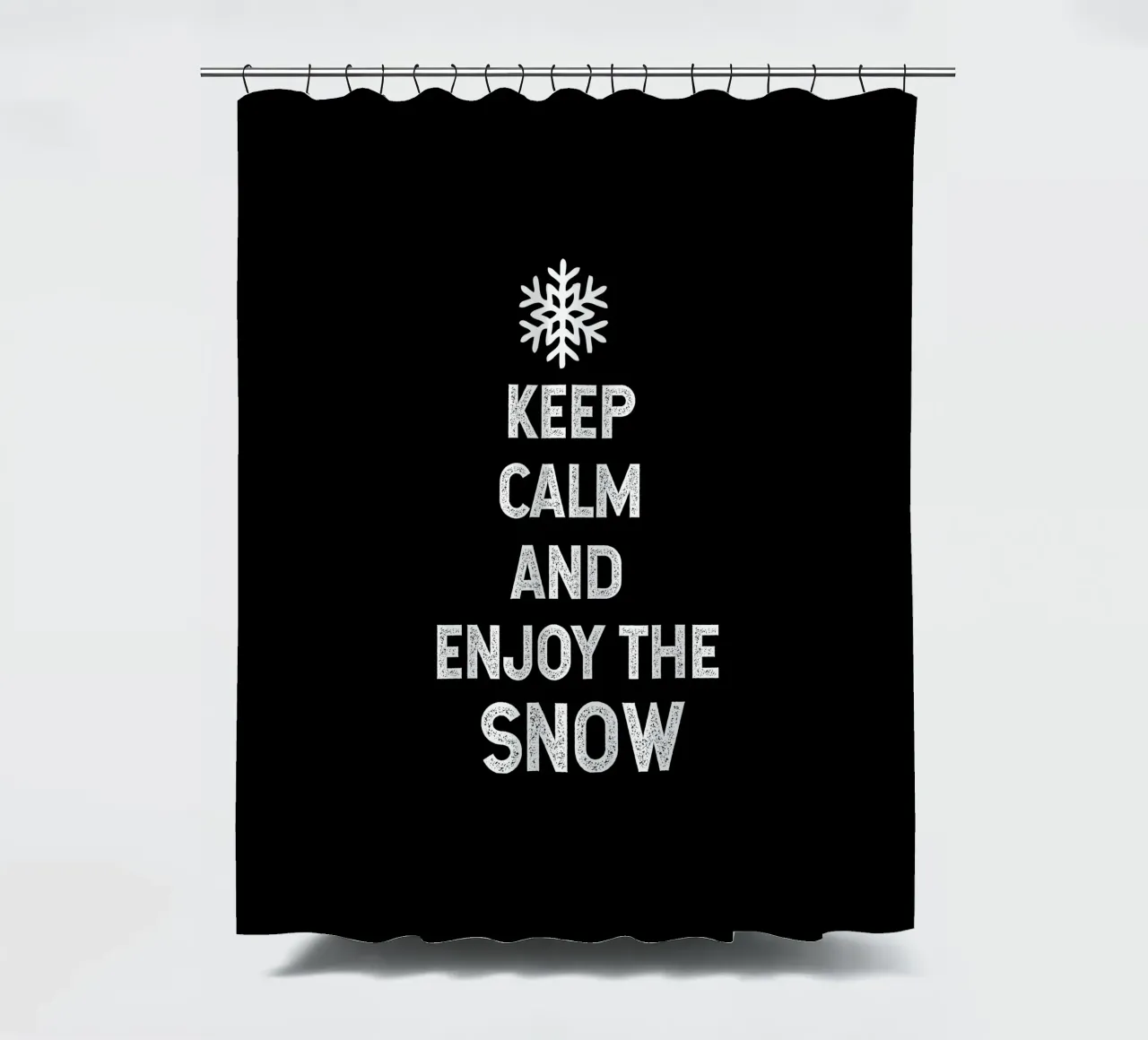 keep calm and enjoy the snow tenda da doccia da happieeagle