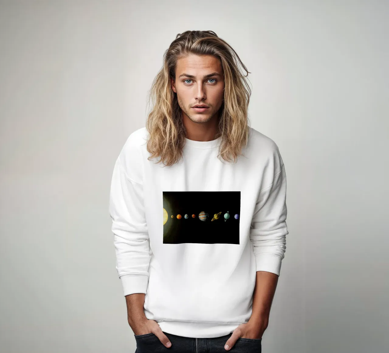 Solar system sweatshirt van Terry Fan