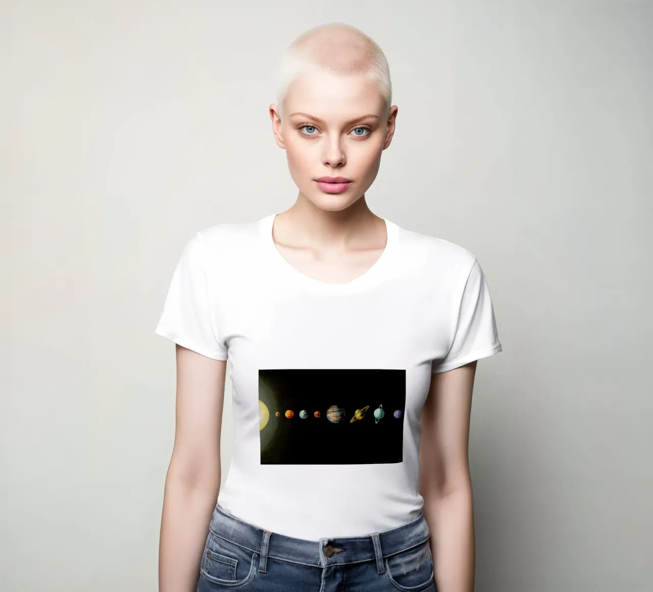 Solar system t-shirt da donna da Terry Fan