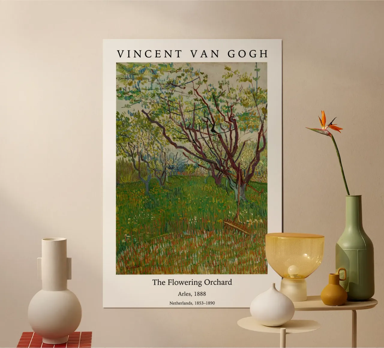 van Gogh Il frutteto in fiore poster da Carinaprint