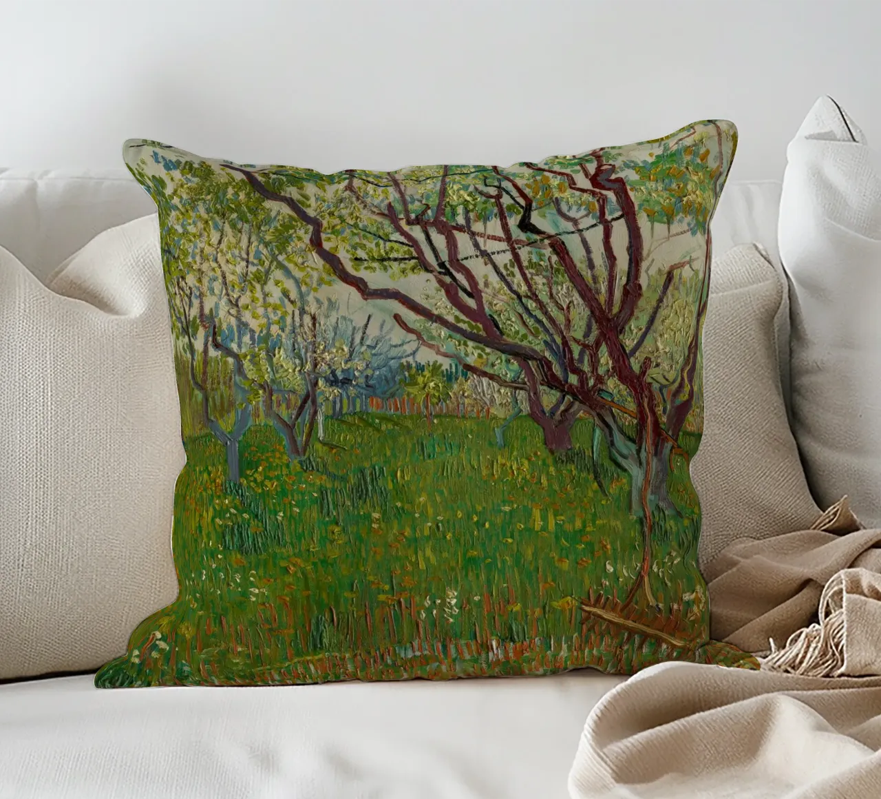 van Gogh frutteto in fiore cuscino da Carinaprint