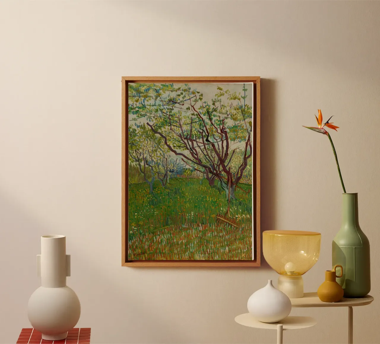 van Gogh frutteto in fiore tela con Cornice a cassetta da Carinaprint